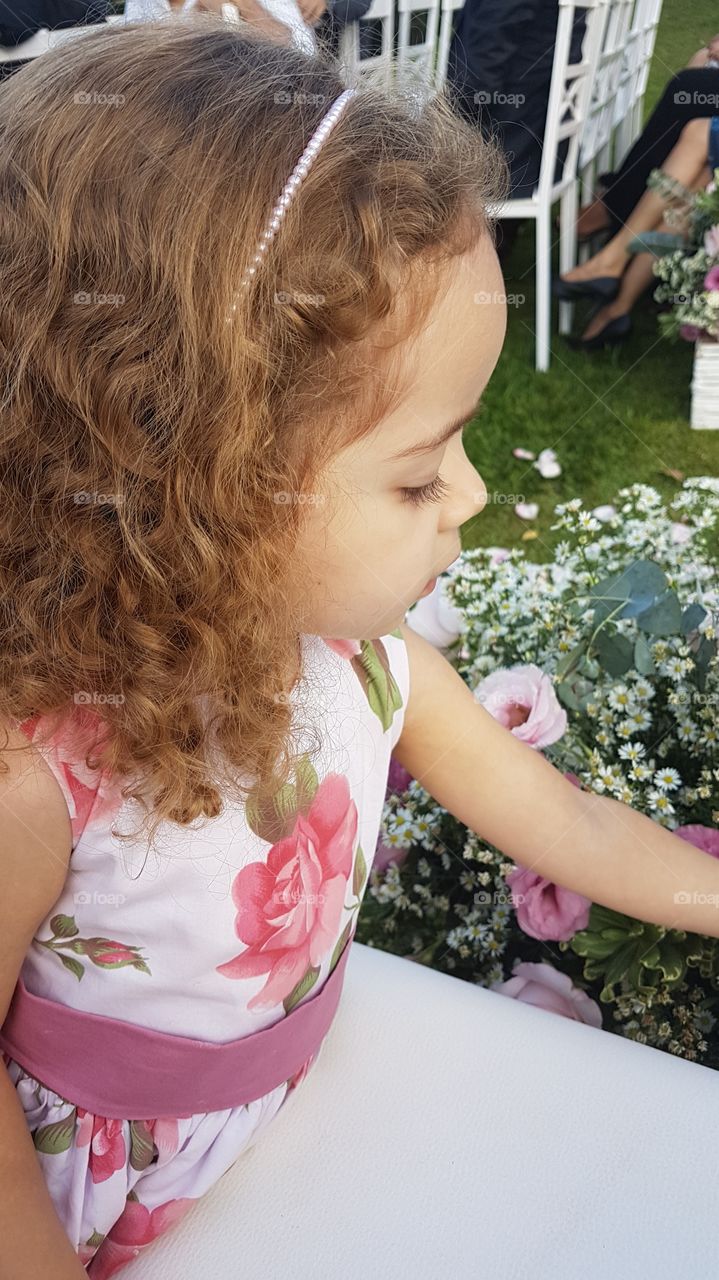 girl, flowers, pink