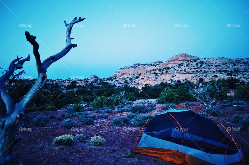 Dawn. Campsite in Canyonlands, Utah 