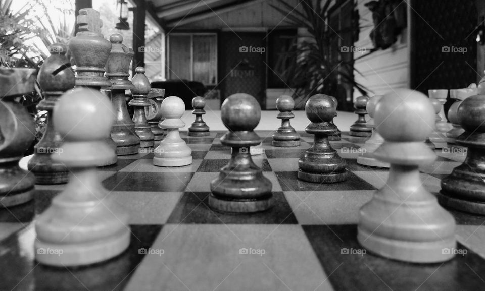 Chess set in B&W