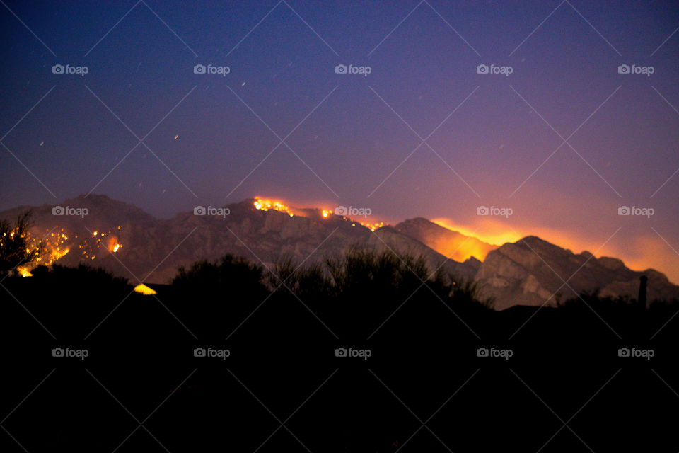 Wildfire on the mountains 