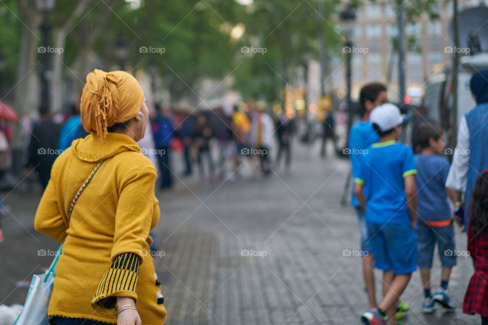 Plaza Catalunya. Barcelona. En dia de Victoria del Barça.