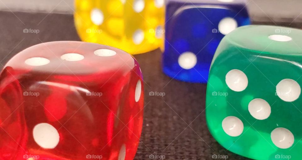 colorful dice closeup