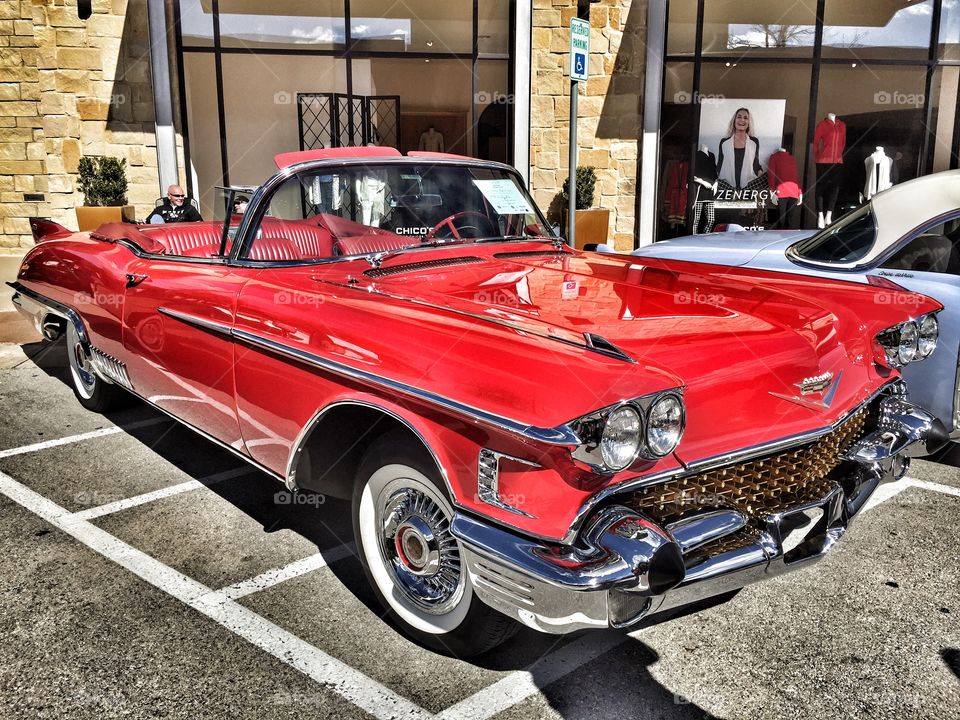 Auto show in the Texas Hill Country - at the Hill Country Galleria In AUSTIN Texas - red hot Cadillac 