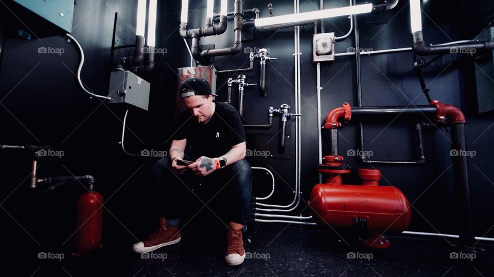 Ted Hemberger inside the amazing maze at meow wolf in Santa Fe 