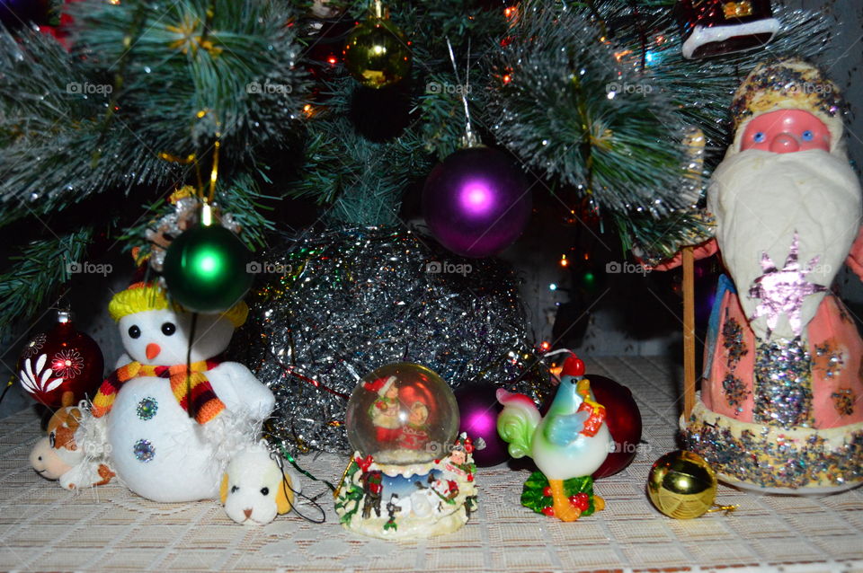 New year, winter, holiday, gerljandy, toys, spruce, tree,