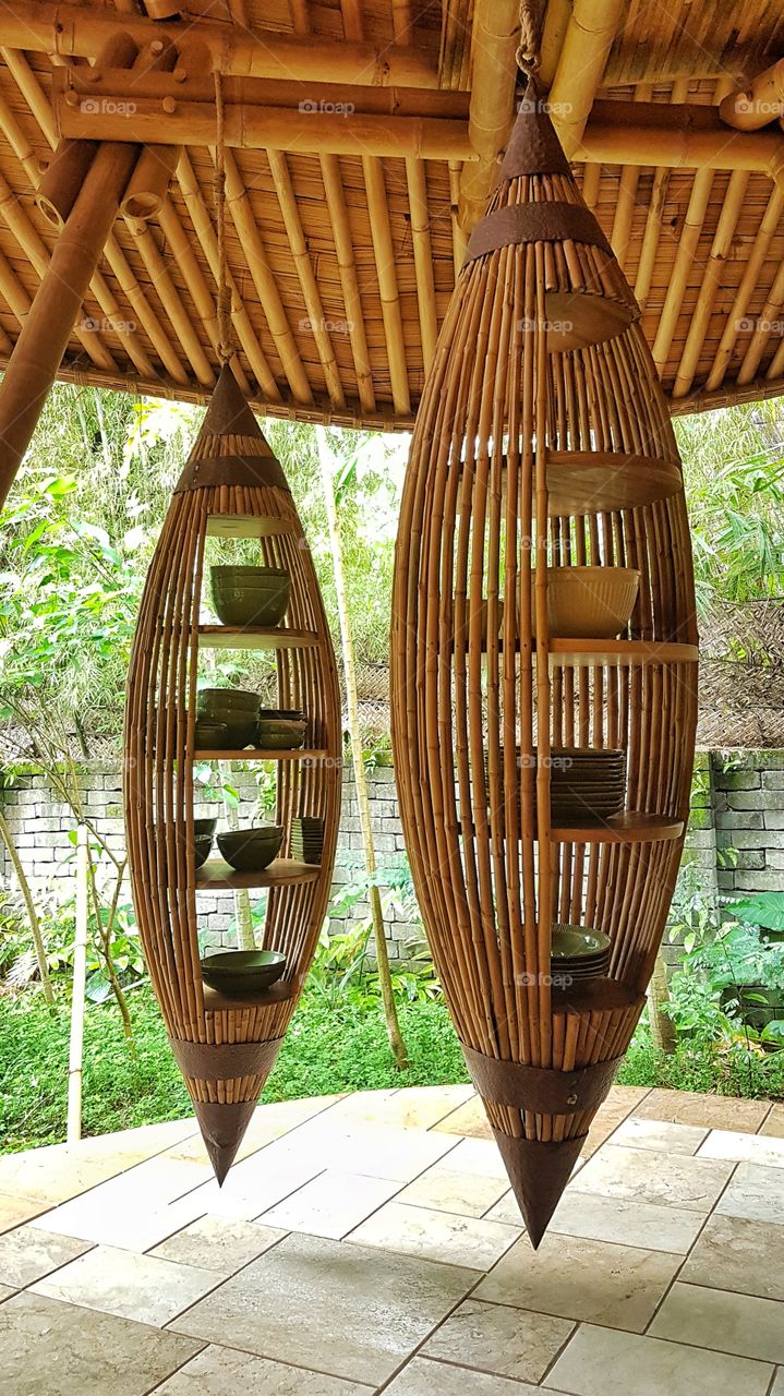 bamboo hanging modern shelves