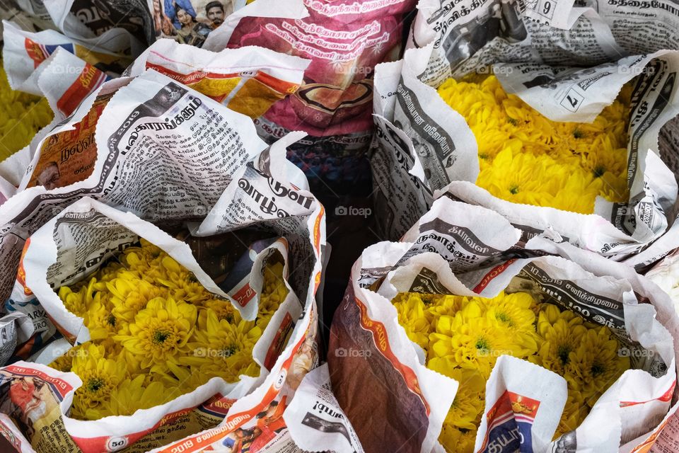 The famous Pak Khlong Talat (Flower Market) in Bangkok Thailand