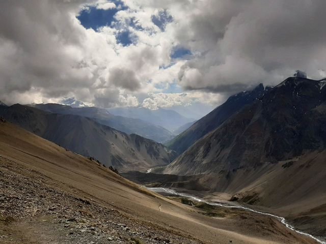 Beautiful view from on the way to Tilicho Lake in Manang, Nepal