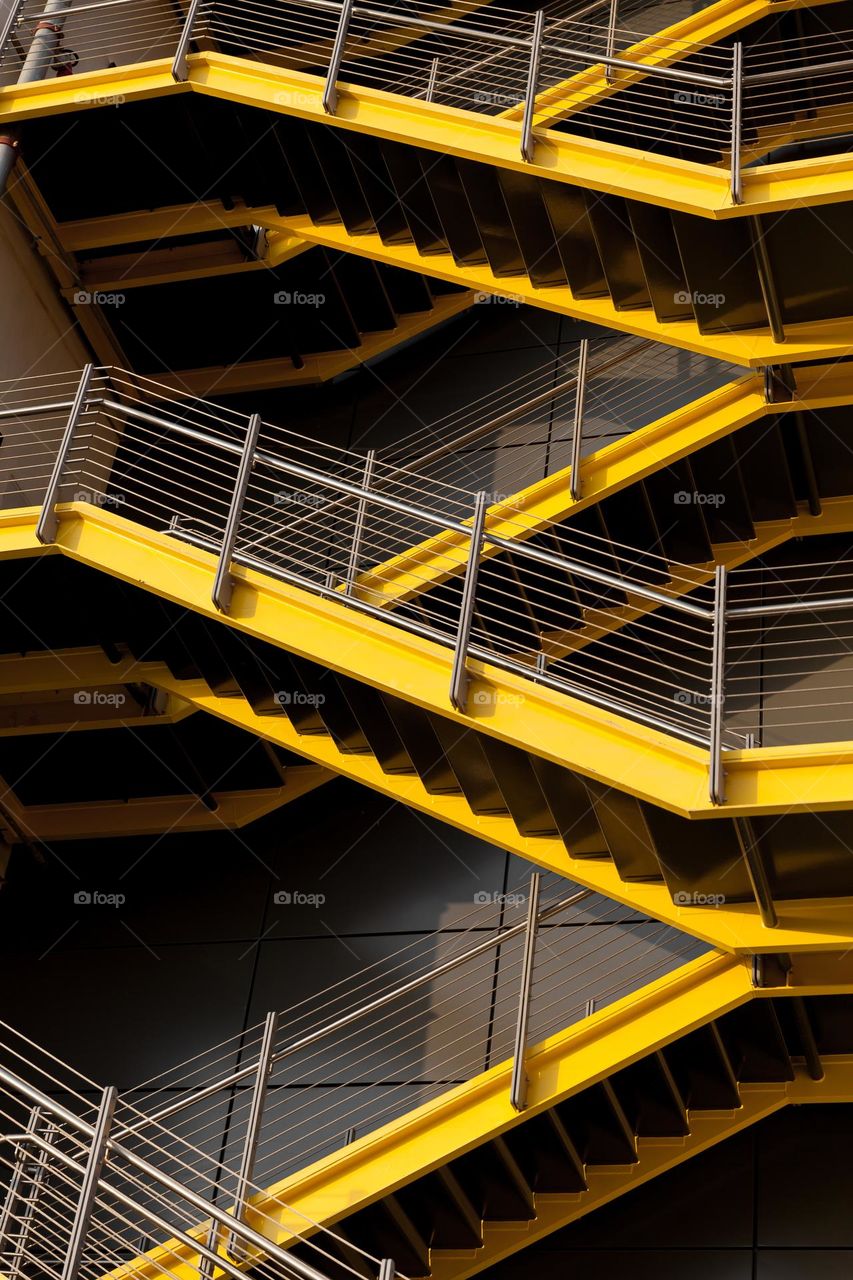 Diagonal yellow staircase
