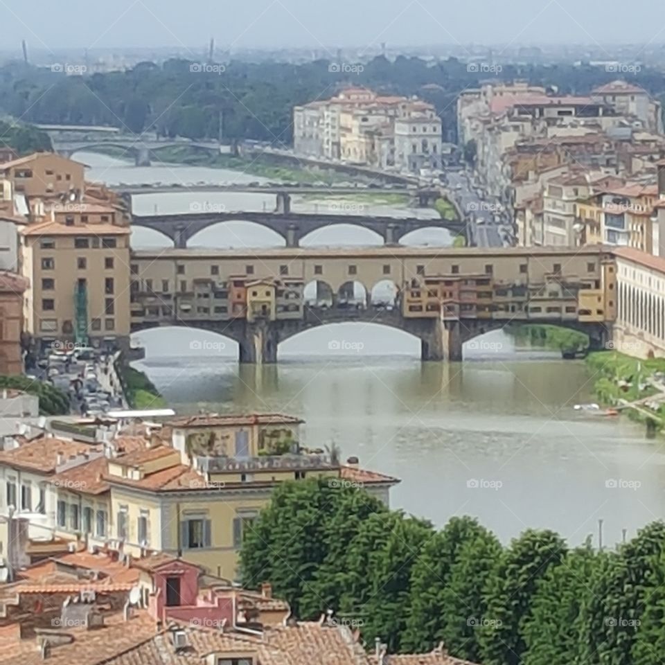 Taken from the Arno on my way to Piazzale Michaelangelo. That's the Ponte Vecchio.