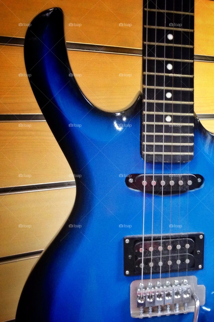 Blue electric guitar