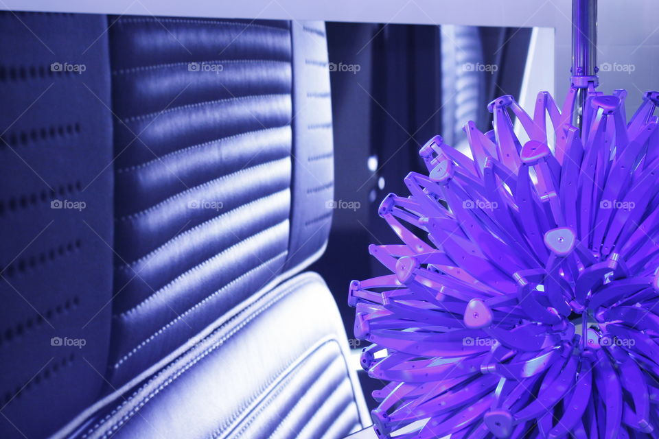 Decorative fixture with automotive background abstract displayed at the North American International Auto Show 2017.