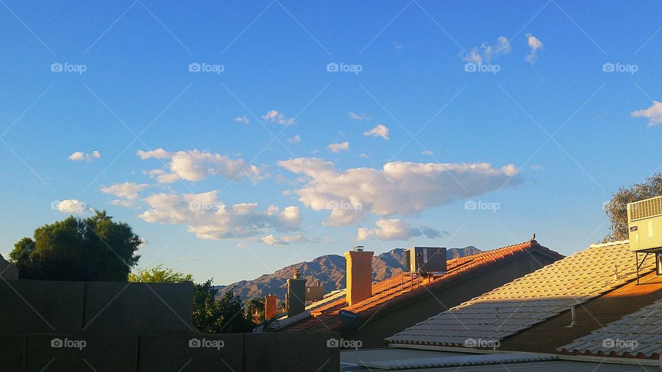 sunset over rooftops