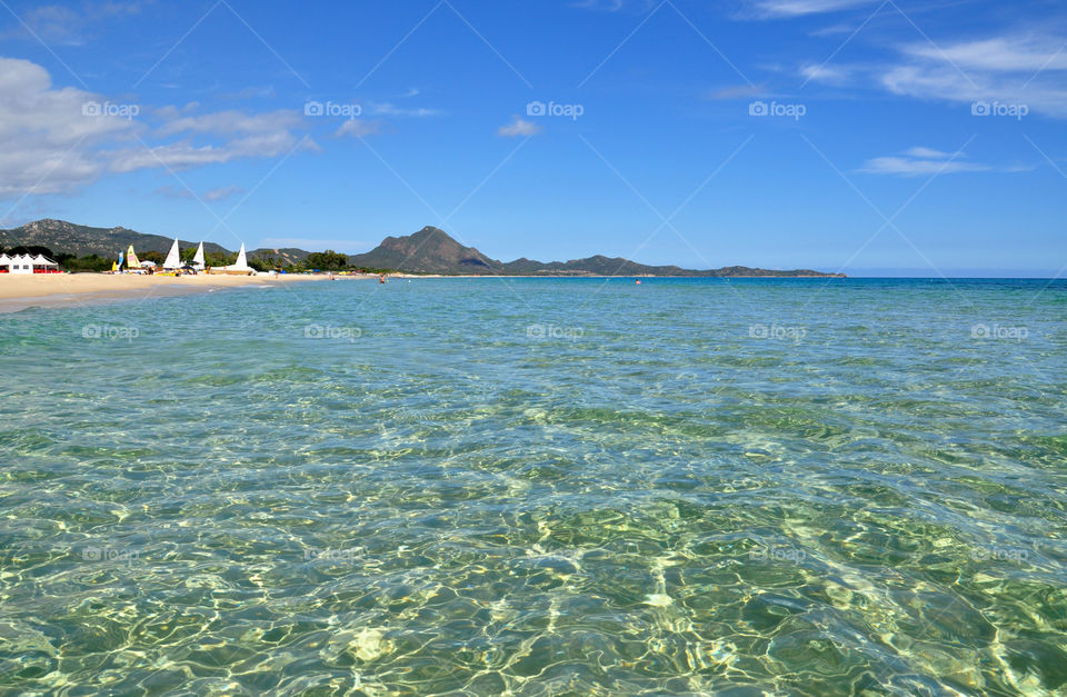 Mediterranean sea on Sardinia island