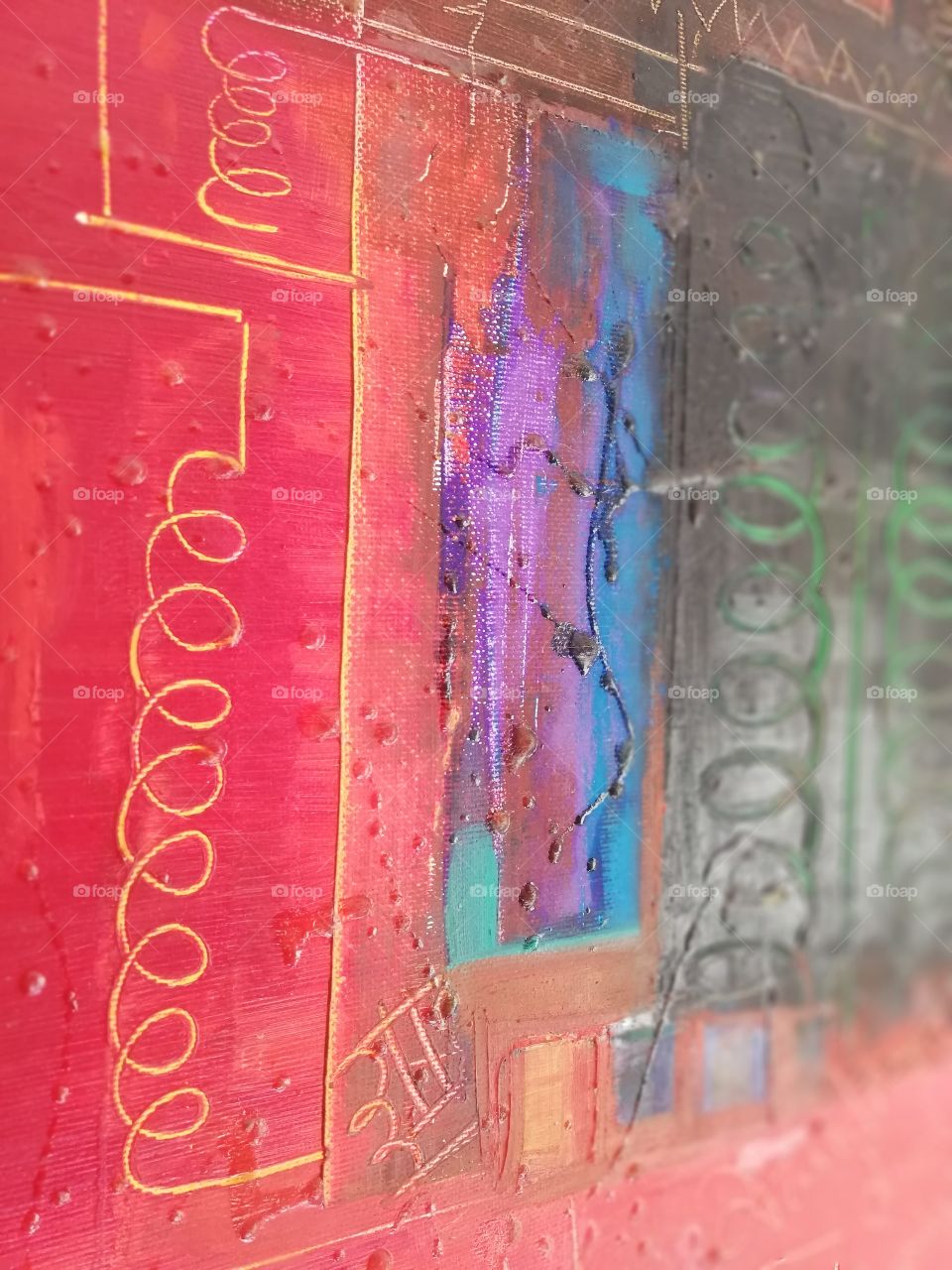 Painted on canvas with oil pastels