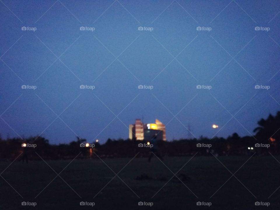 Spice cinema's evening shot from football Ground Noida sport Stadium