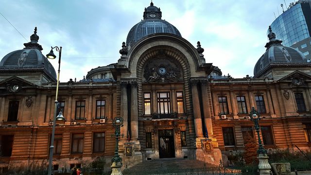 Foap Com Light Festival Cec Bank In Bucharest Stock Photo By