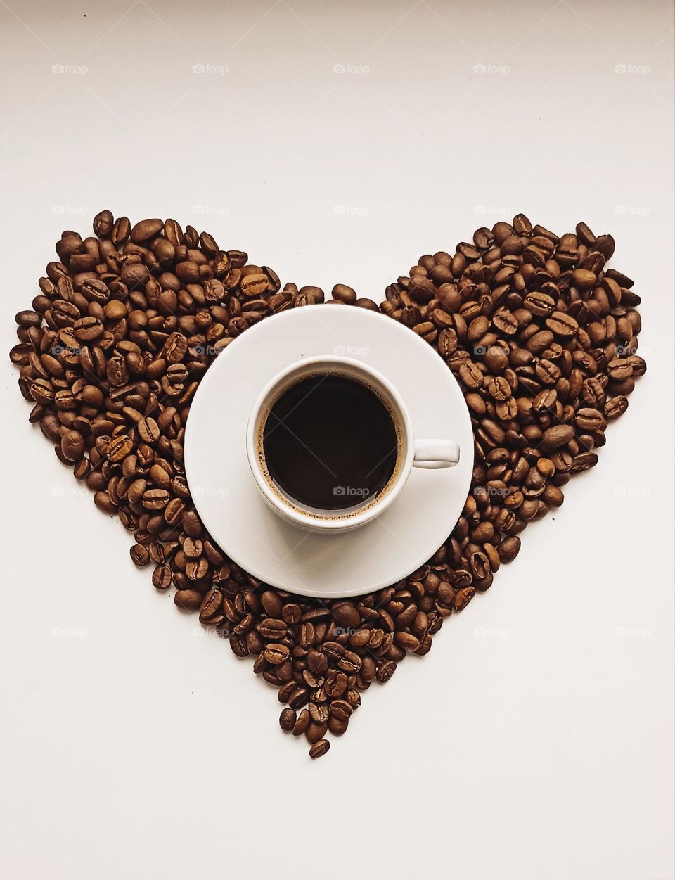 cup of coffee, love coffee beans