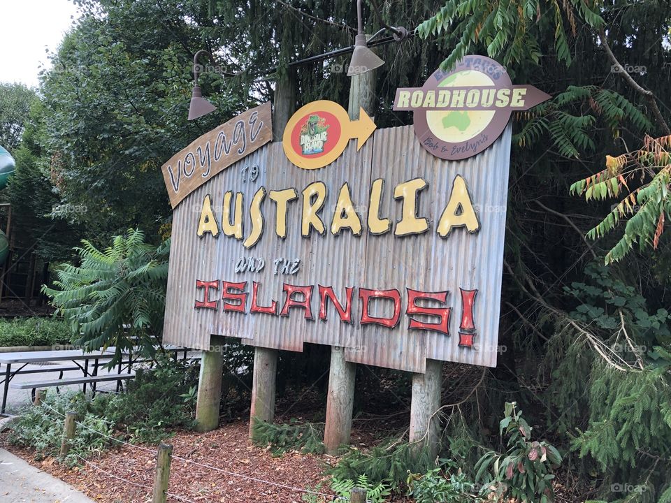 Voyage to Australia and the Islands Sign