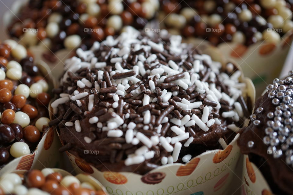 Chocolate sprinkles cup cakes