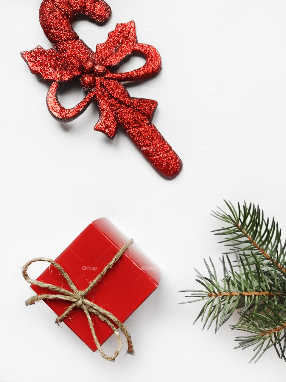 Minimal Christmas laid flat items 