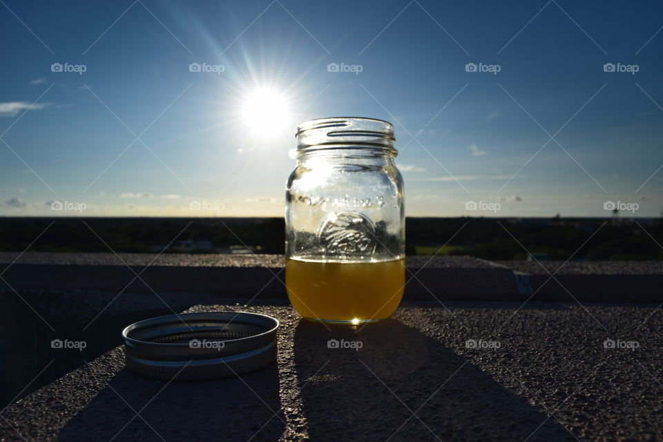 homemade juice in a jar
