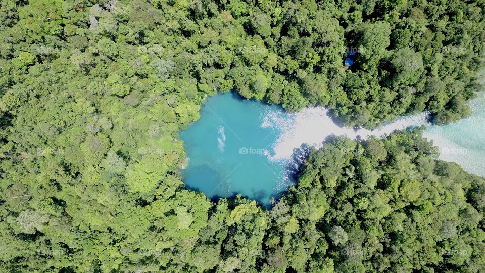 Labuhan Cermin, a half salt water lake