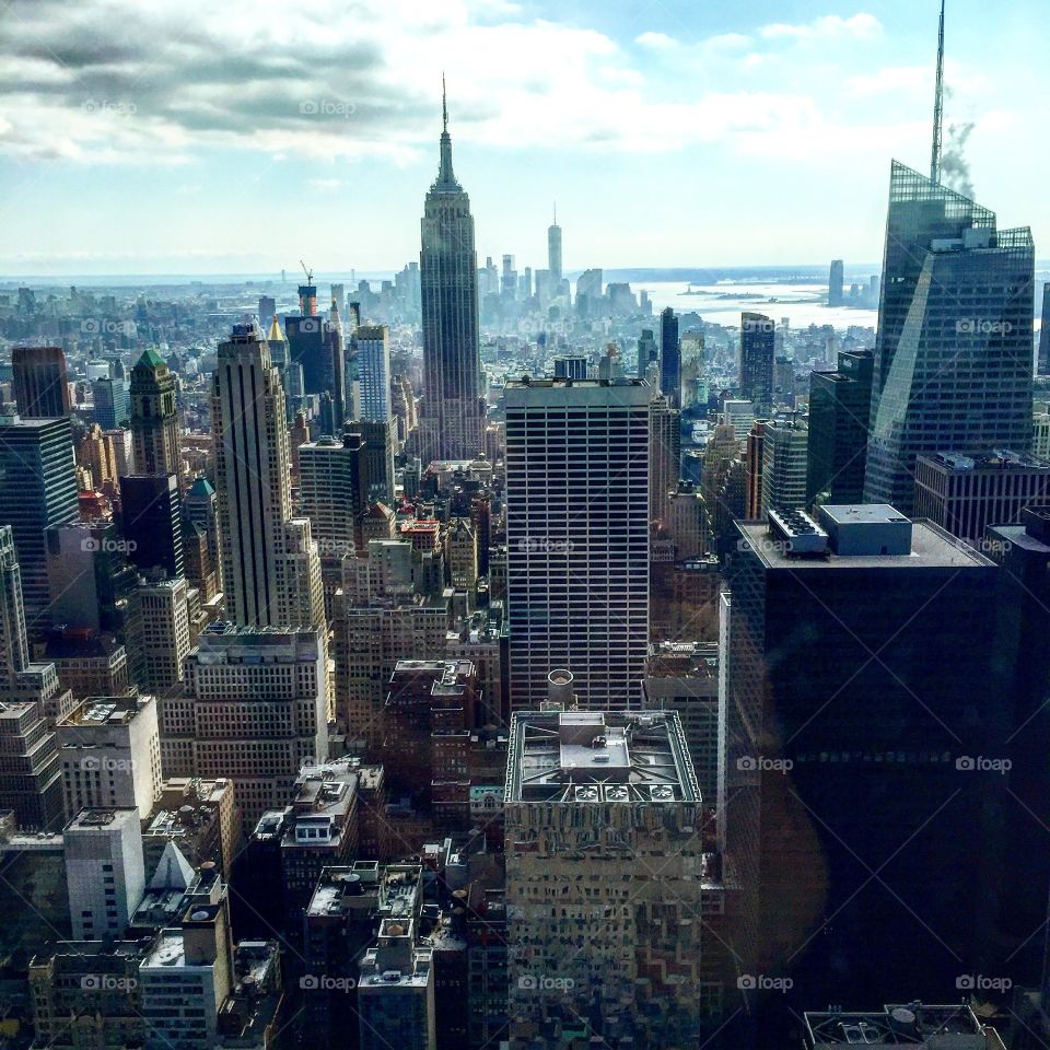 On top of the Rock, with the Empire state building and One world in the distance!