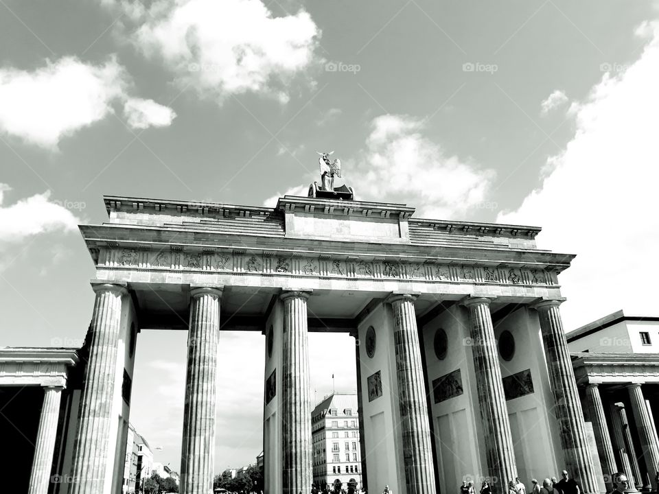 Brandenburk gate, black and white photo, Berlin, Germany, travel, traveling