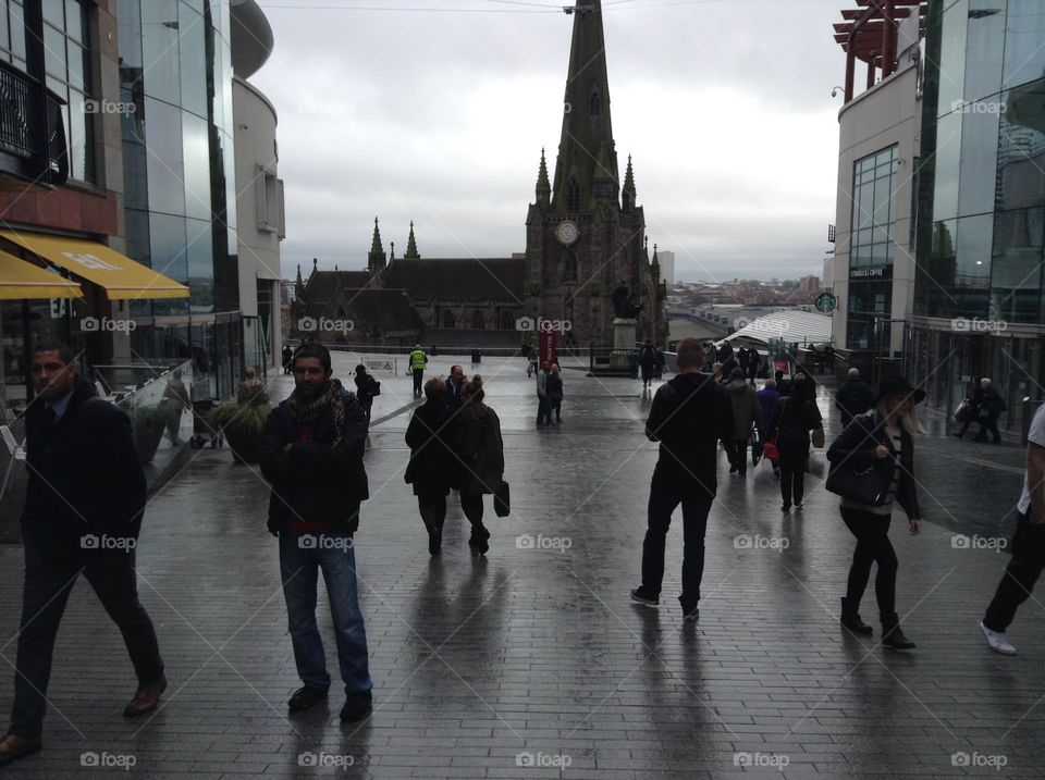 Moving and walking at the streets of England 