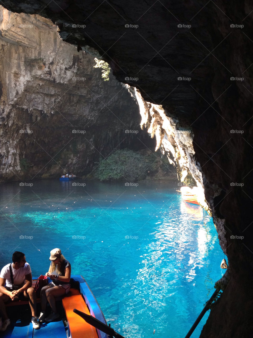 underground lake boat melissani by grhxry