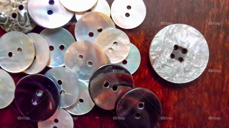 pearly buttons. iridescent buttons