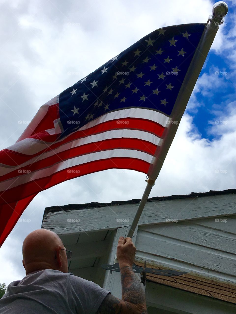 I'm holding ladder & flag. This was my view!