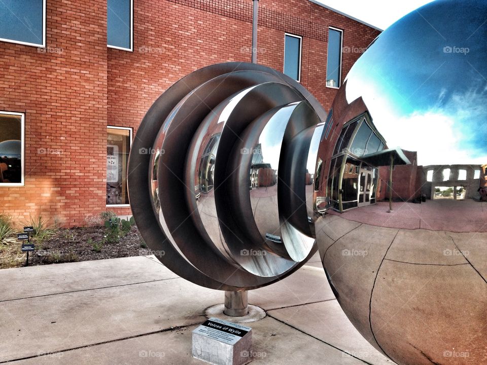 Voices of Wylie. Metal sculpture outside recreation center