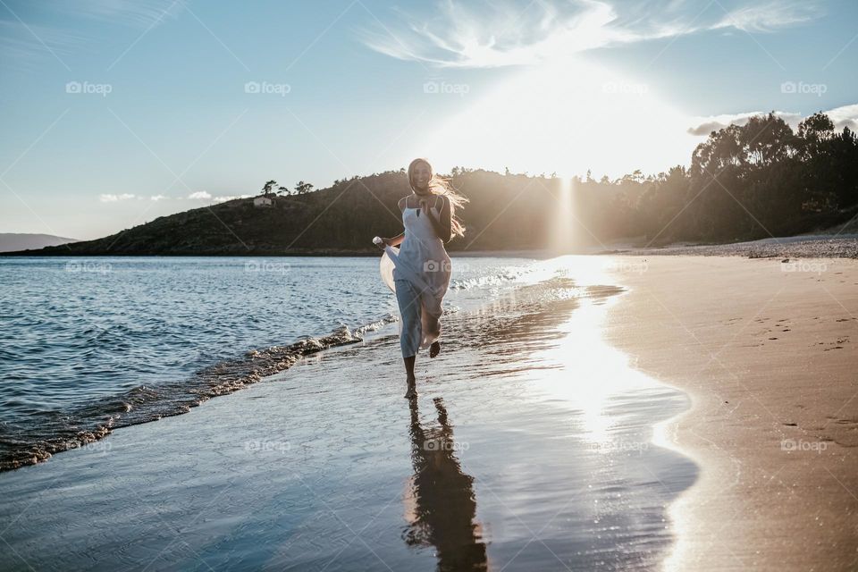 spending evening on the beach