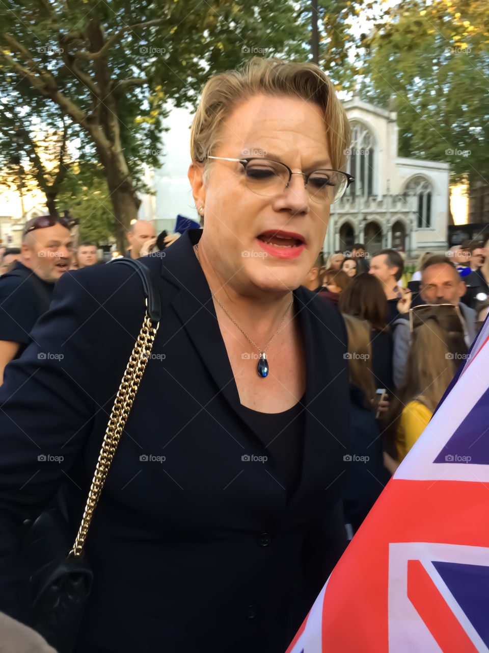 Eddie Izzard among the protesters at the People’s Vote March October 2018 in London, UK 