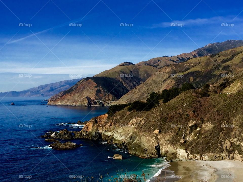 View of a sea against blue sky