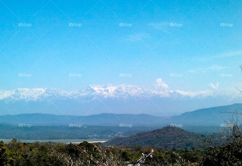 Snow capped mountains