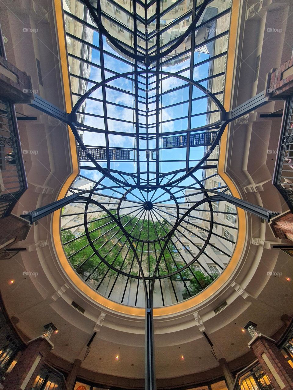 glass ceiling in a mall