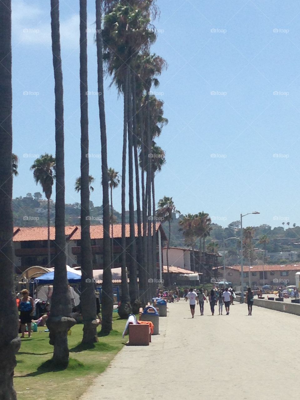 Walkway view at La Jolla Shores Beach near San Diego, CA