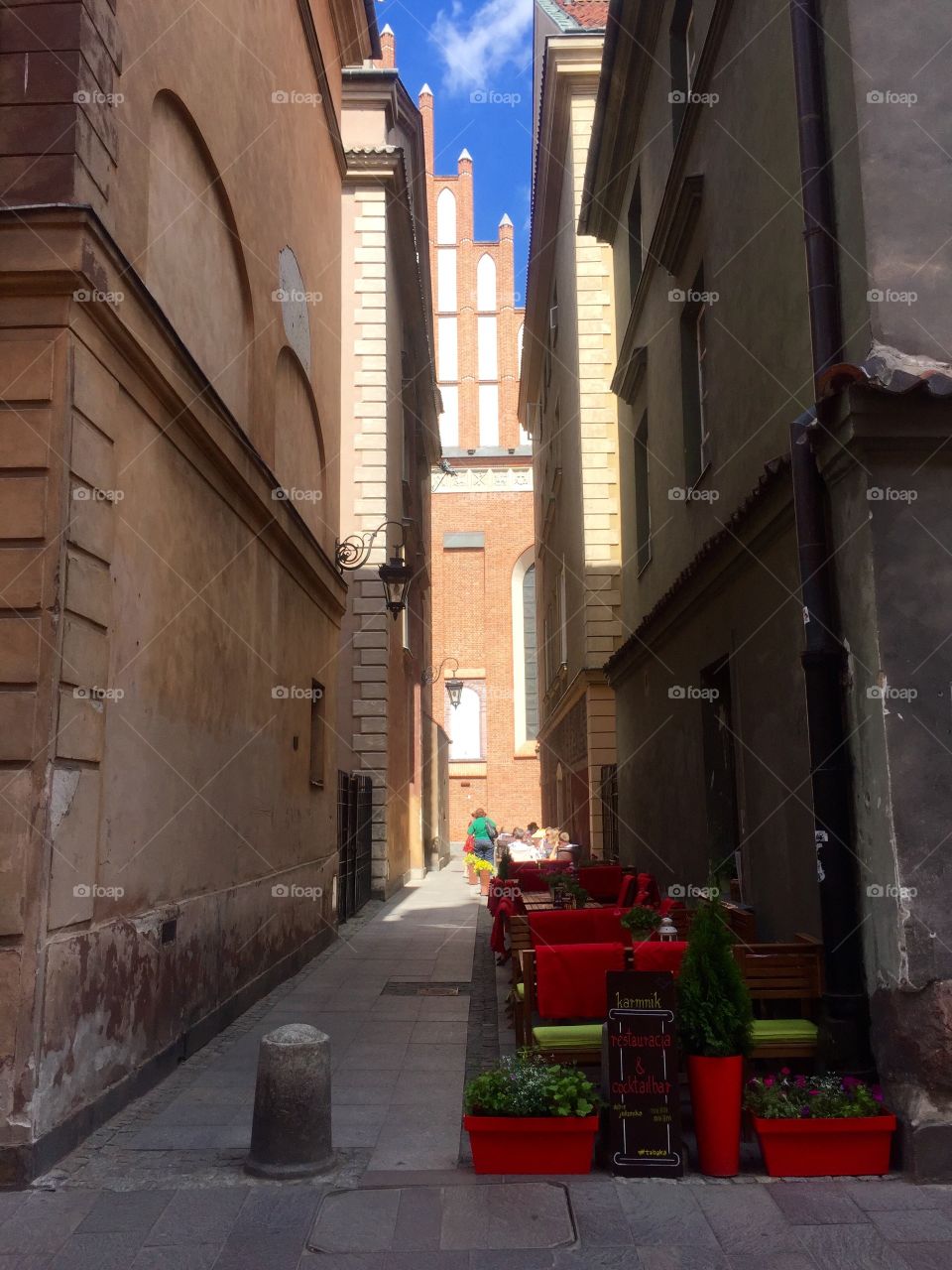 Restaurant in the narrow street in the oldtown