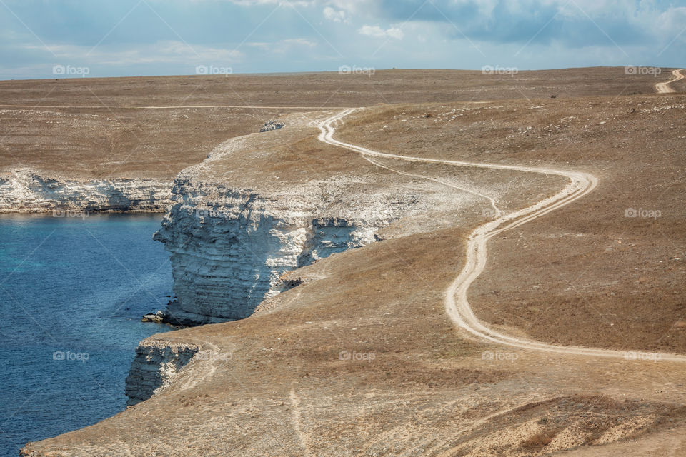 rocky coast of the black sea. Crimea 