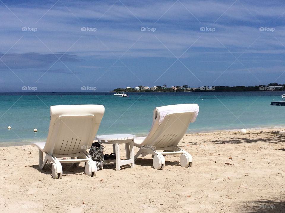 sunbeds on the beach