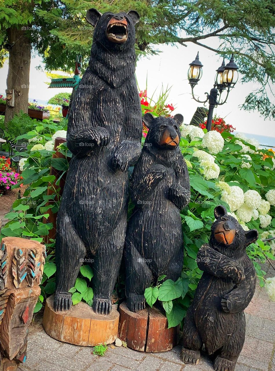 Three Bears made of Wood 