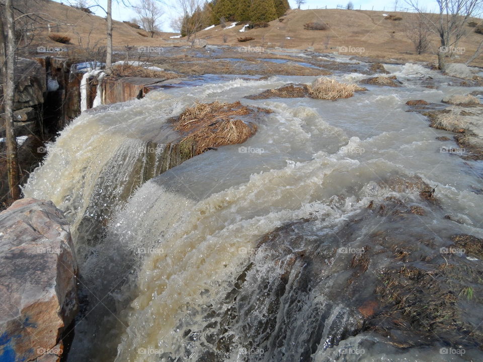 flooded fields waterfall