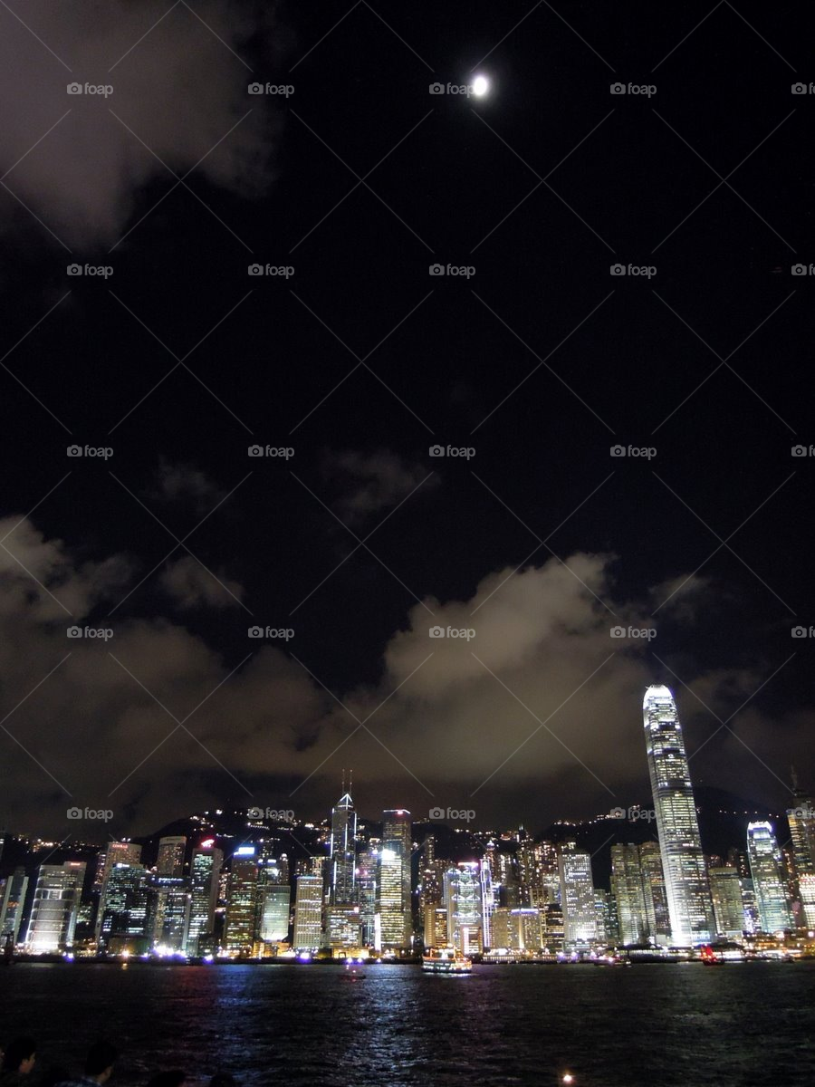 sky night skyline skyscraper by hkjohan