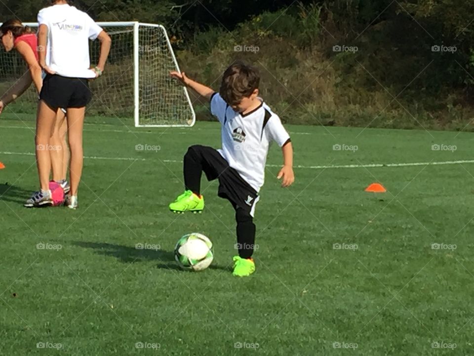 Baby soccer player