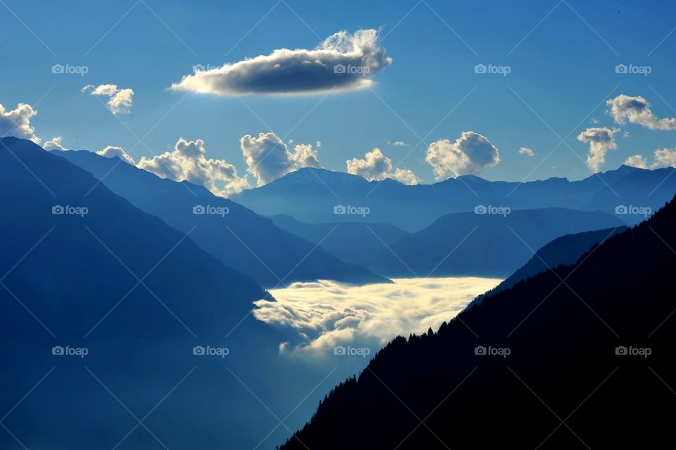 Sunset in the Swiss alps 