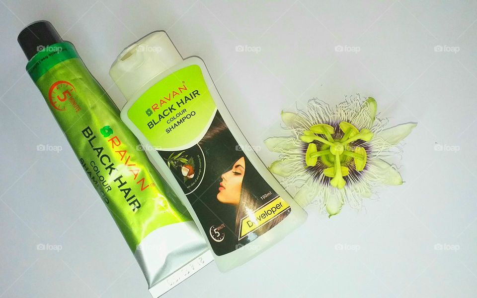 Ravan Black hair shampoo- hair color and developer for black hair - beauty products