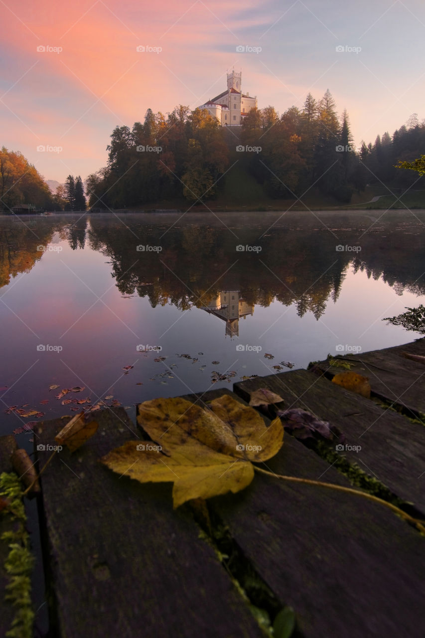 sunrise at Trakošćan Castle